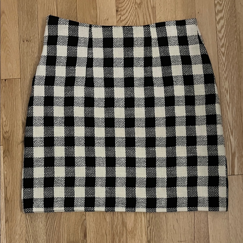 Tristan Monochrome Checkered Pencil Skirt - Picture 2 of 7